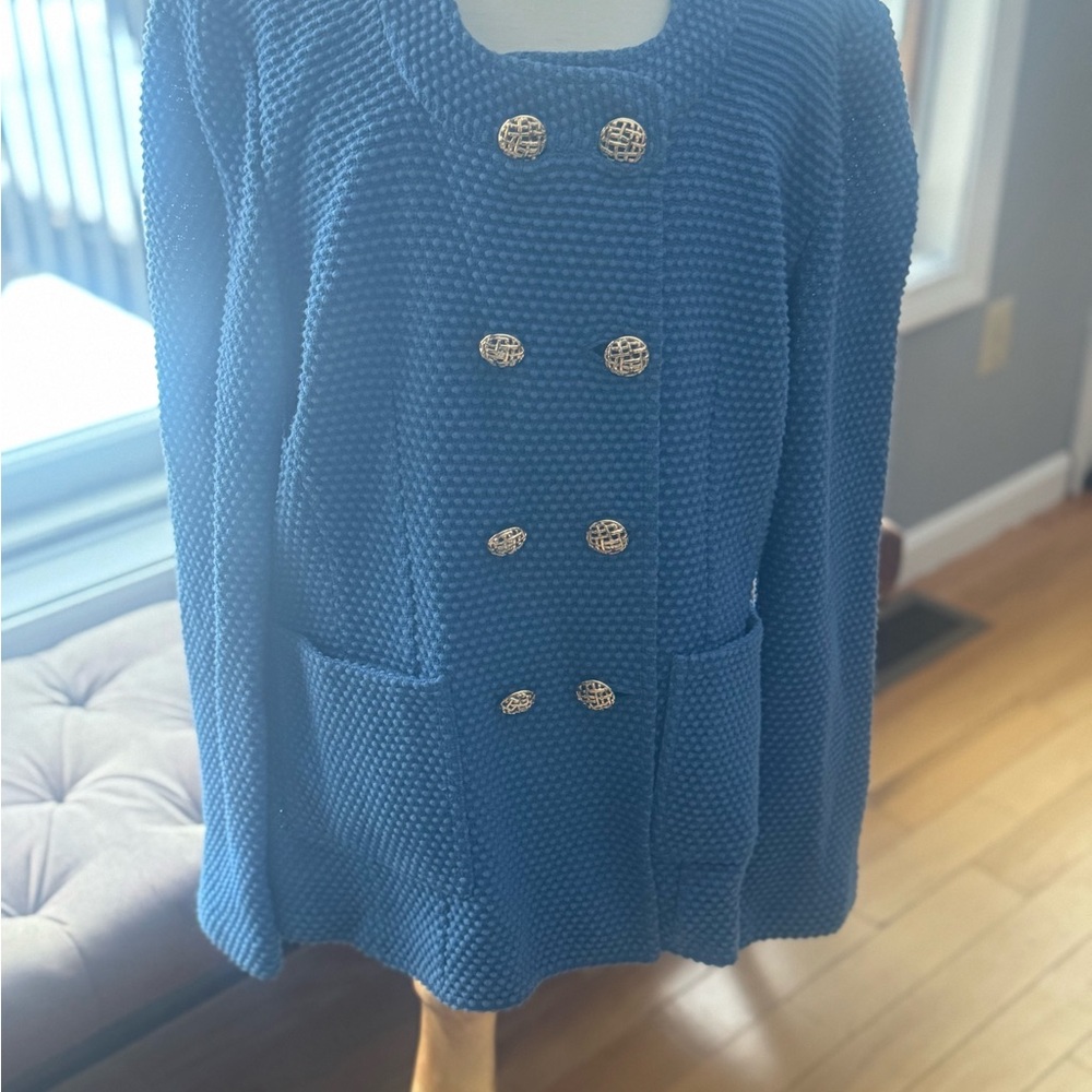 St. John Cable Knit DB Blazer (Shoulder Pads Removed)